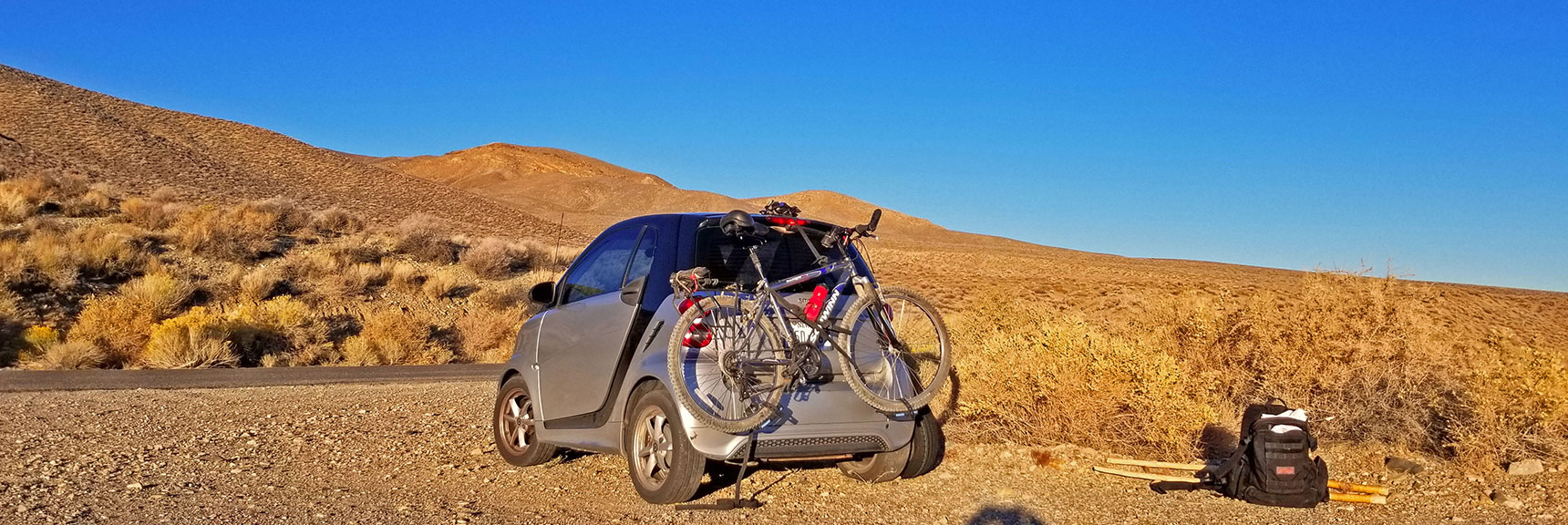Leaving "The Beast" to Mountain Bike 9 Miles Up Unpaved Road to Skidoo | Skidoo Stamp Mill, Panamint Mountains, Death Valley National Park, CA