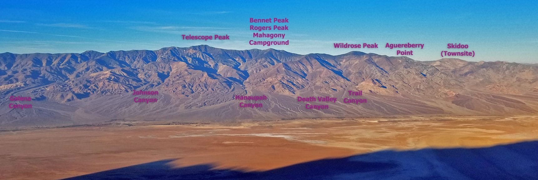 Features in the Panamint Range from Dante's View Area | Dante's View to Mt. Perry | Death Valley National Park, CA