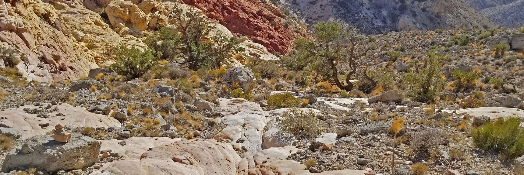 View Back Down from Base of Turtlehead Peak Toward Gateway Canyon | Kraft Mountain, Gateway Canyon Loop, Calico Basin, Nevada