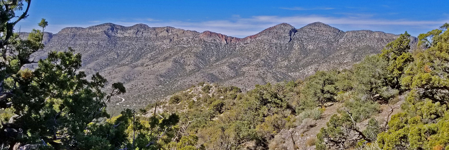 Another View Back Down Approach Ridge Toward Potosi Canyon Rd. | Potosi Mountain Northern Cliffs Trail | Spring Mountains, Nevada