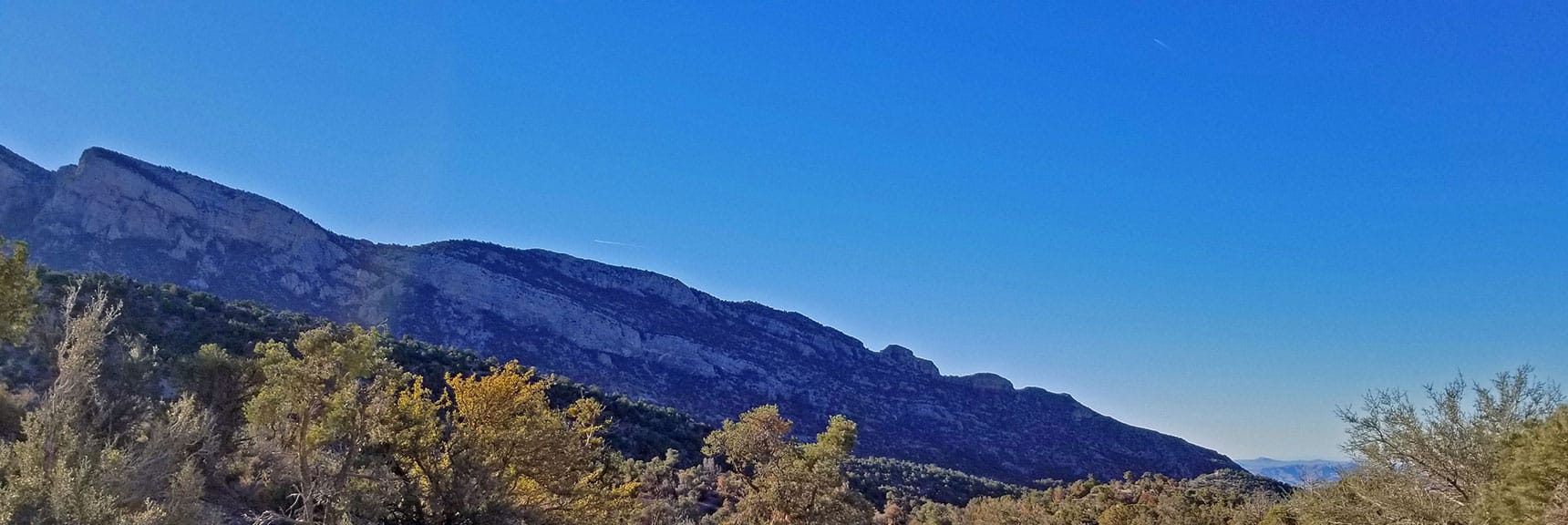 View Toward the Western Cliffs from Potosi Canyon Pass High Point | Potosi Mt. Summit via Western Cliffs Ridgeline, Spring Mountains, Nevada