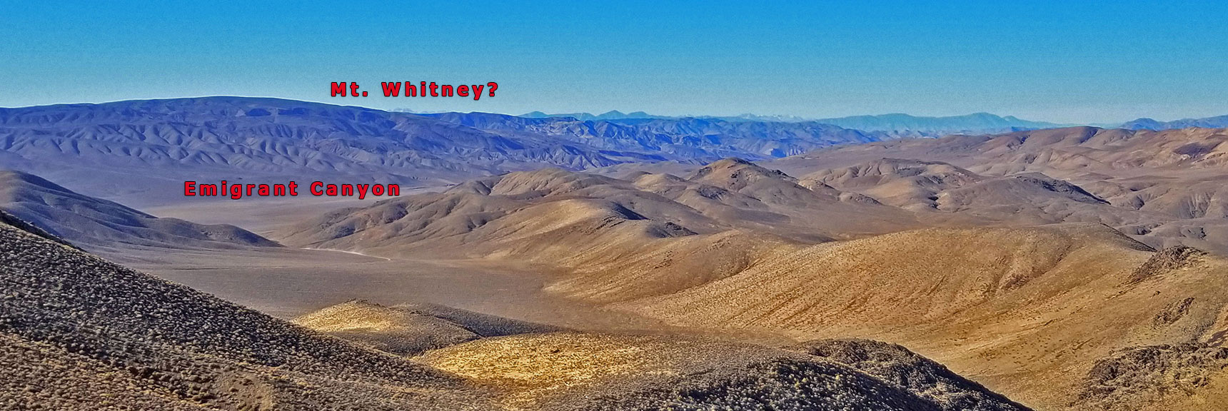 Western View Toward Emigrant Canyon and Mt. Whitney | Aguereberry Point | Panamint Mountain Range | Death Valley National Park, California
