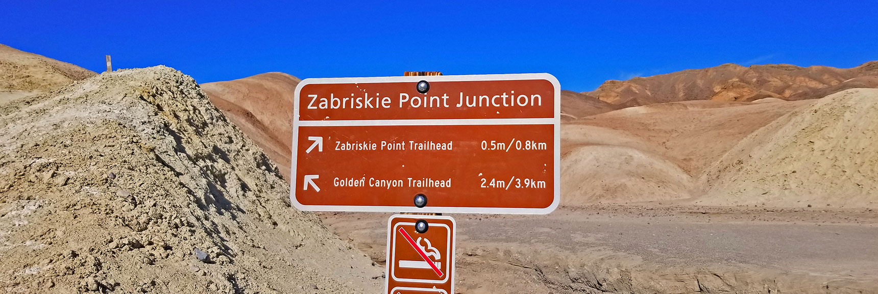 Missed This Sign Toward Zabriskie Point Trailhead on My First Pass. | Golden Canyon to Zabriskie Point | Death Valley National Park, California