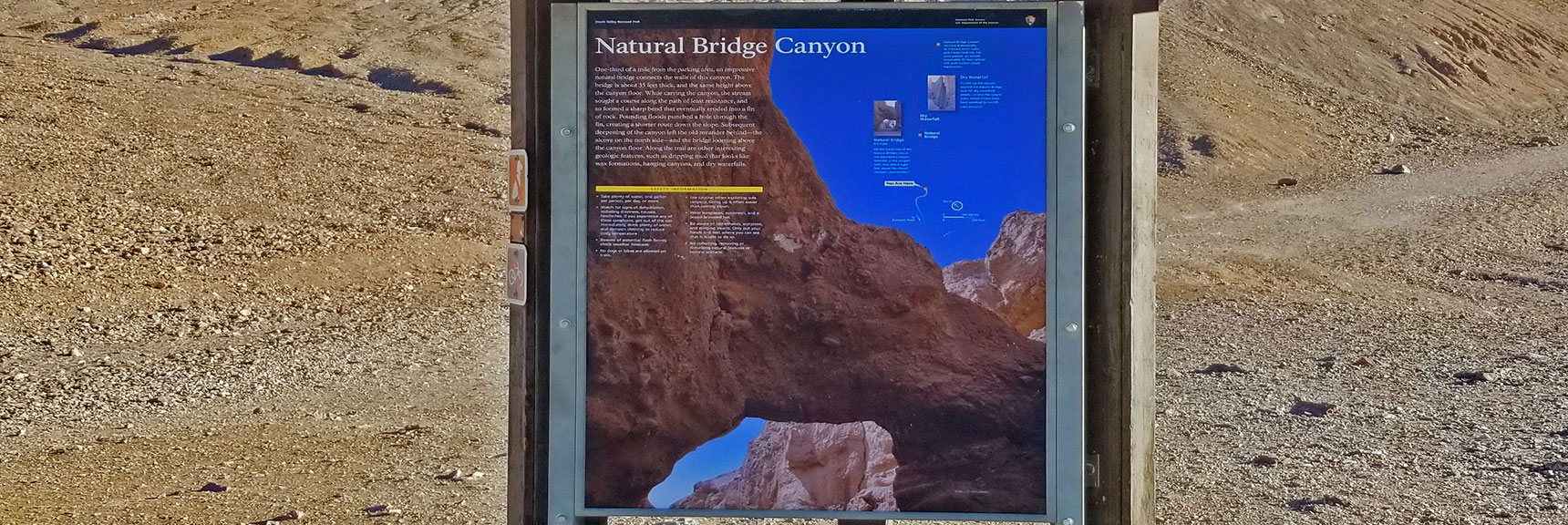 Natural Bridge Canyon Interpretive Sign at Trailhead | Natural Bridge Canyon | Death Valley National Park, California
