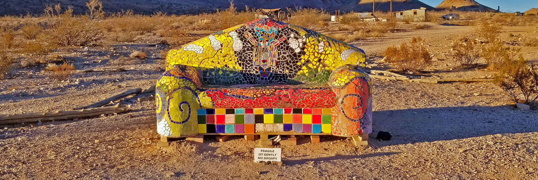"Sit Here!" Installed in 2007 by Artist Sofie Siegmann | Rhyolite Ghost Town | Death Valley Area, Nevada