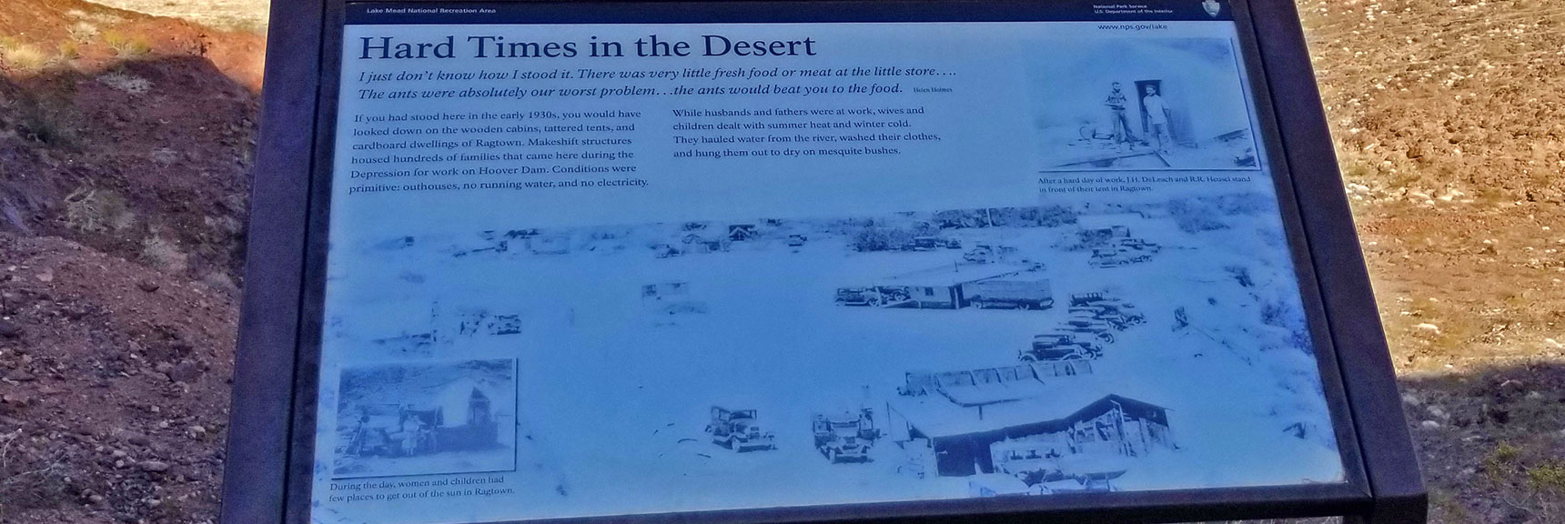 Workers at Hoover Dam Lived in Primative "Ragtown" on the Shore of the Colorado River | Historic Railroad Trail | Lake Mead National Recreation Area, Nevada