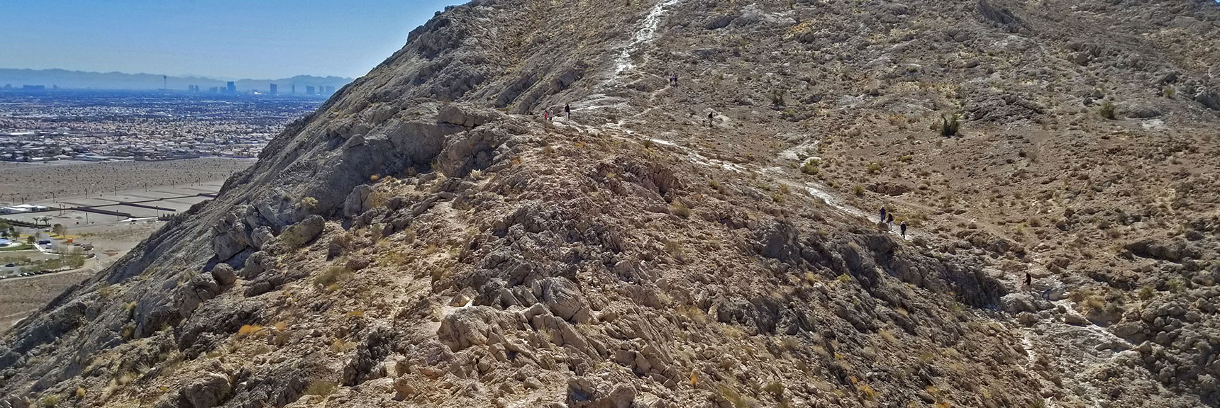 Main Summit Route Below This Summit Ridge. Las Vegas Strip to Left. | Lone Mountain | Las Vegas, Nevada