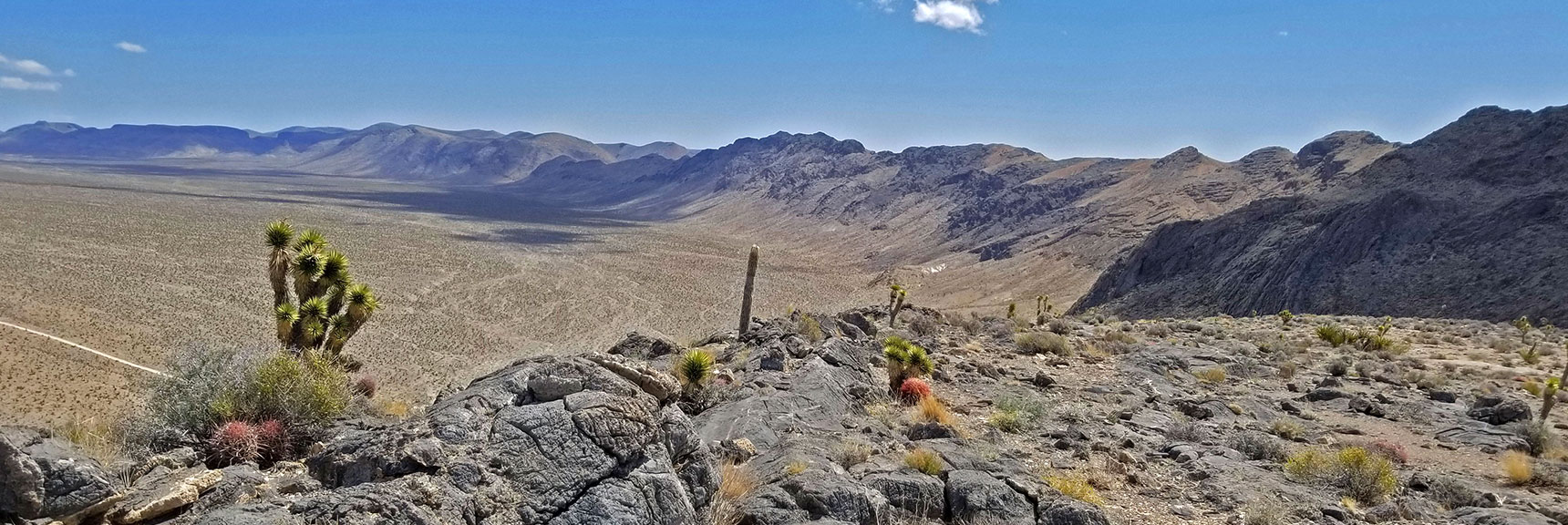 Far Eastern Fossil Ridge Stretching Out Toward Distant Las Vegas Range | Fossil Ridge End to End | Sheep Range | Desert National Wildlife Refuge, Nevada