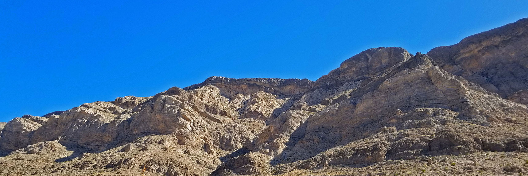 Cliffs East of Saddle Approach. Class 3-5 Climbing Skills Needed | Little La Madre Mt, Little El Padre Mt, Little Burnt Peak | Near La Madre Mountains Wilderness, Nevada