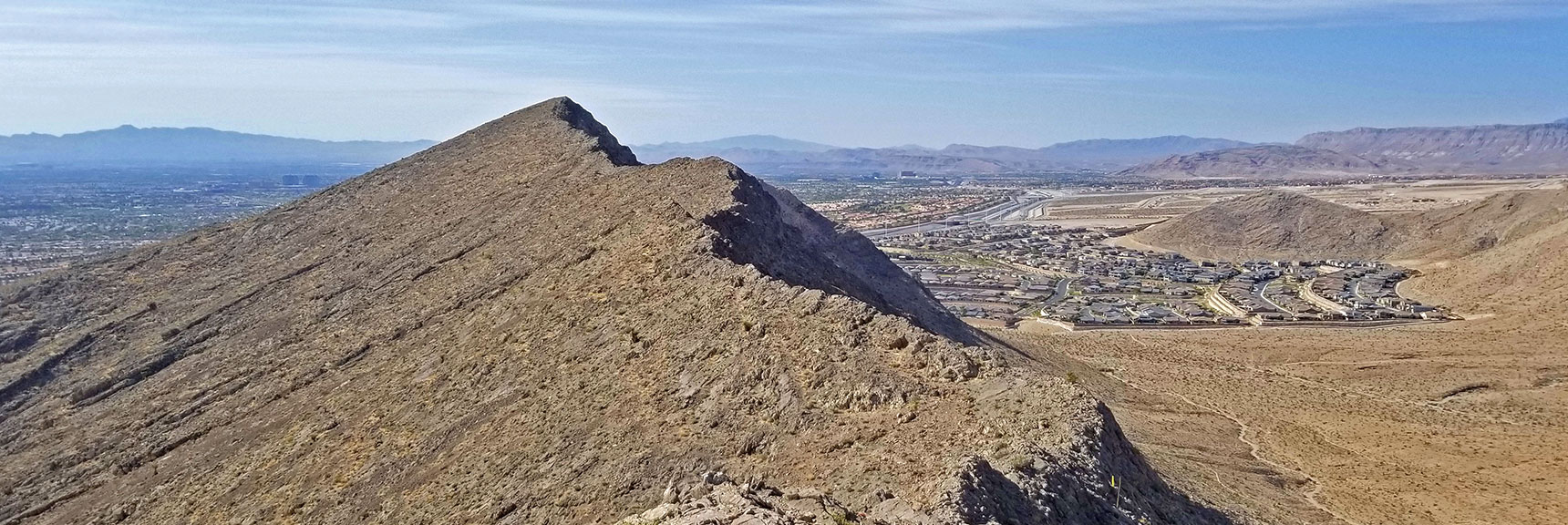 View to Southwest True Summit of Cheyenne Mt. Razor's Edge Thin Ridgeline | Cheyenne Mountain | Las Vegas, Nevada