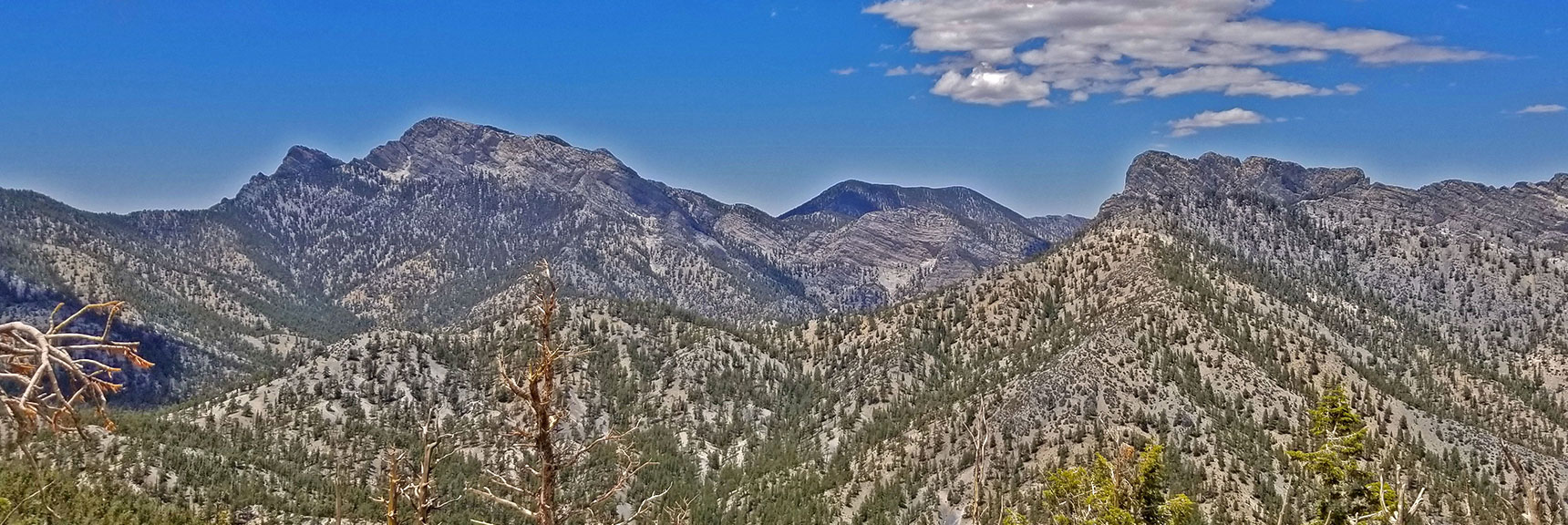 Additional View of McFarland Peak (left), Bonanza Peak (middle), Macks Peak (right)| Black Rock Sister | Mt Charleston Wilderness | Lee Canyon | Spring Mountains, Nevada