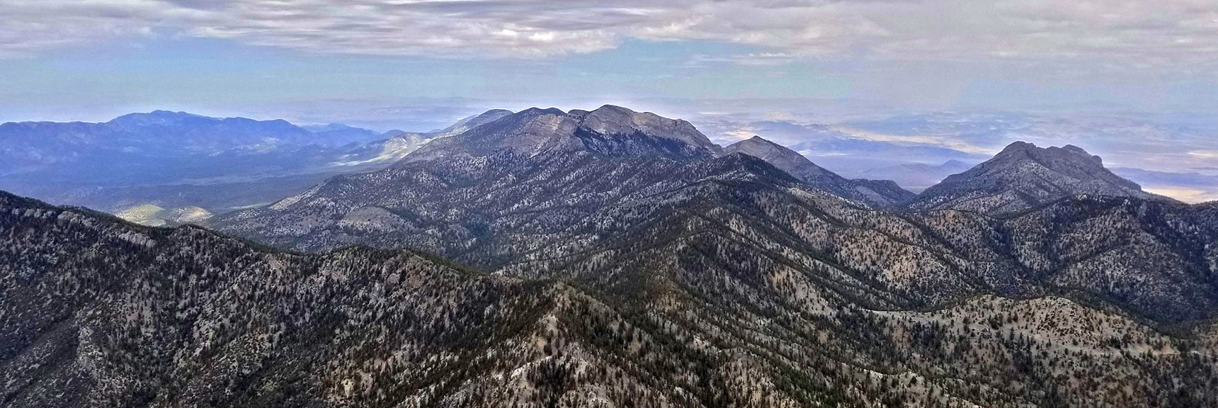 McFarland Peak, Macks Peak and the Bonanza Trail Ridgeline from Lee Peak Summit | Lee and Charleston Peaks via Lee Canyon Mid Ridge | Mt Charleston Wilderness | Spring Mountains, Nevada