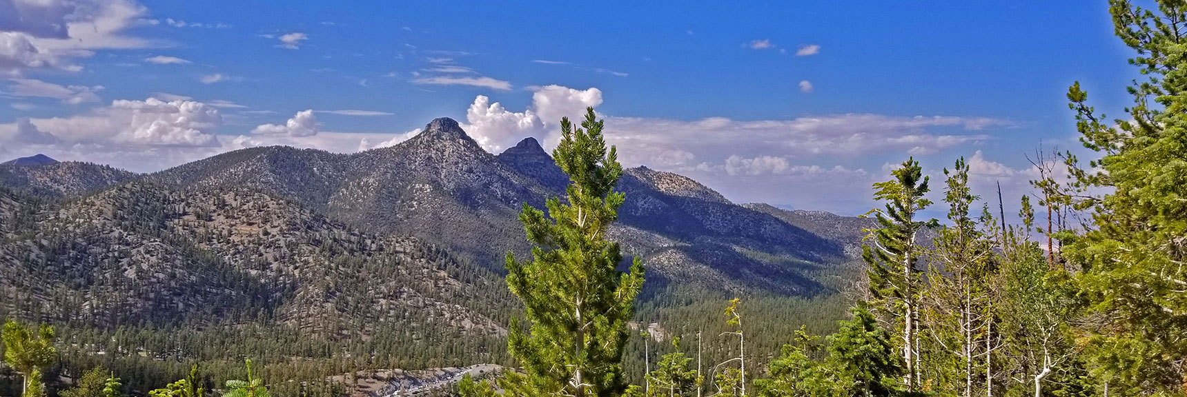 Sisters South, North and Black Rock Sister from Just North of the Eastern Ski Run. | Lee Peak Summit via Lee Canyon Mid Ridge | Mt. Charleston Wilderness | Spring Mountains, Nevada