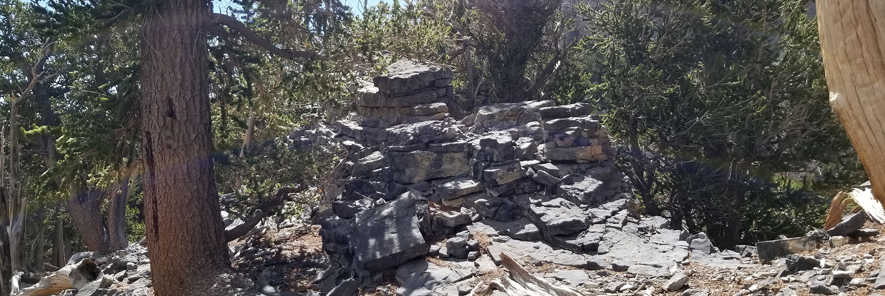 More Beautiful Brick Upon Brick Limestone Pillars Nearing Mummy's Toe Summit Approach.| Grand Circuit Loop Cougar Ridge Trail, Mummy Mountain Knees | Mummy Mountain Toe | Mummy Springs | Raintree | Fletcher Peak | Mt Charleston Wilderness | Spring Mountains, Nevada