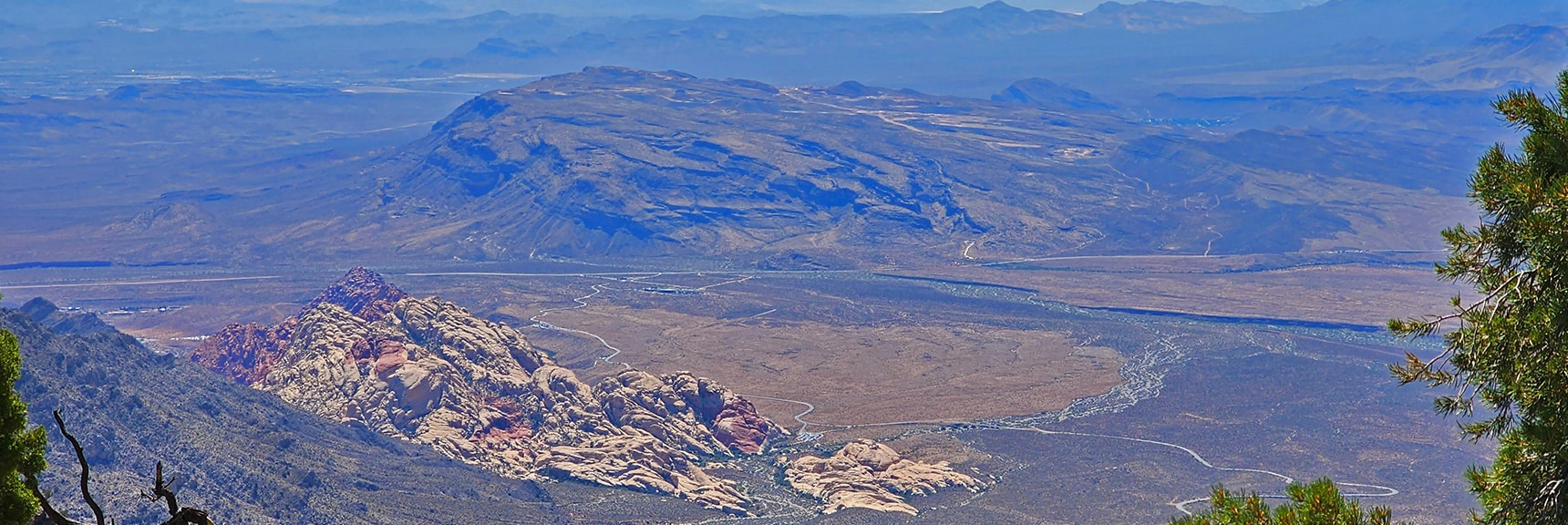 Calico Hills and Blue Diamond Mt from Burnt Peak / El Bastardo Saddle. | Kyle Canyon Grand Crossing | Northern Half | La Madre Mountains Wilderness, Nevada