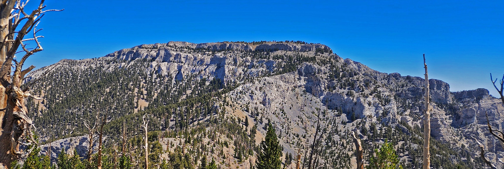 First Sight of Mummy Mountain from Lee/Kyle Canyon Upper Ridgeline | Mummy Mountain Grand Crossing | Lee Canyon to Deer Creek Road | Mt Charleston Wilderness | Spring Mountains, Nevada |