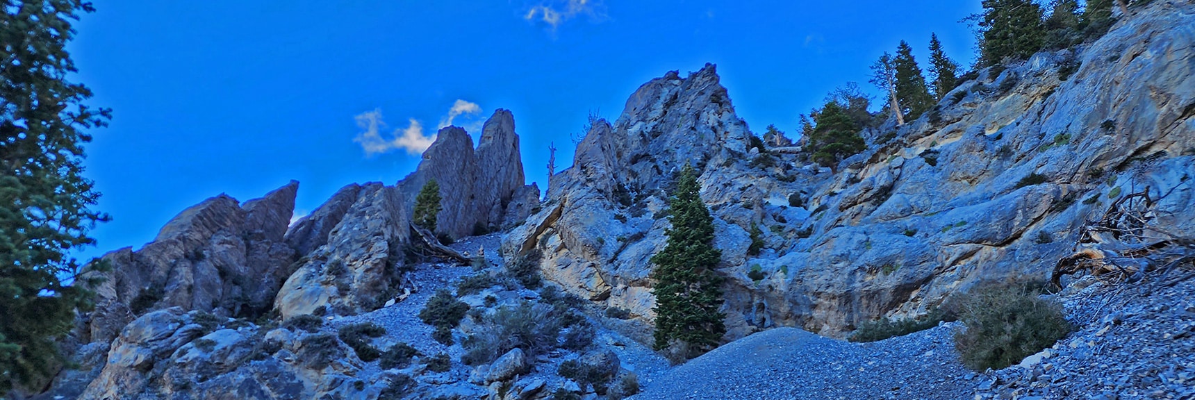 In a Bowl Surrounded by High Walls. | Mummy Mountain Head from Lee Canyon Road | Mt Charleston Wilderness | Spring Mountains, Nevada