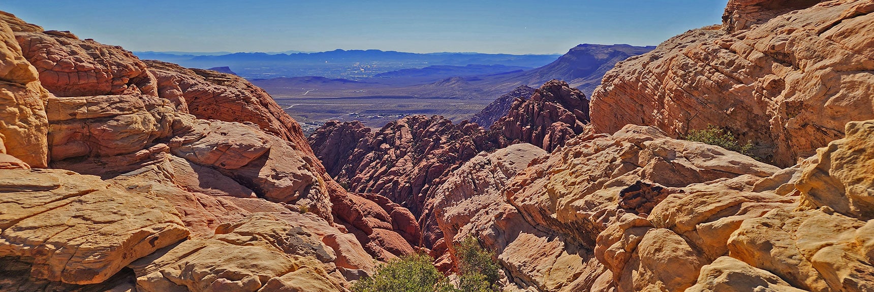 However, the Spectacular View at the Trail Summit is Always There! Las Vegas Valley Background. | Calico Tanks | Red Rock Canyon National Conservation Area, Nevada
