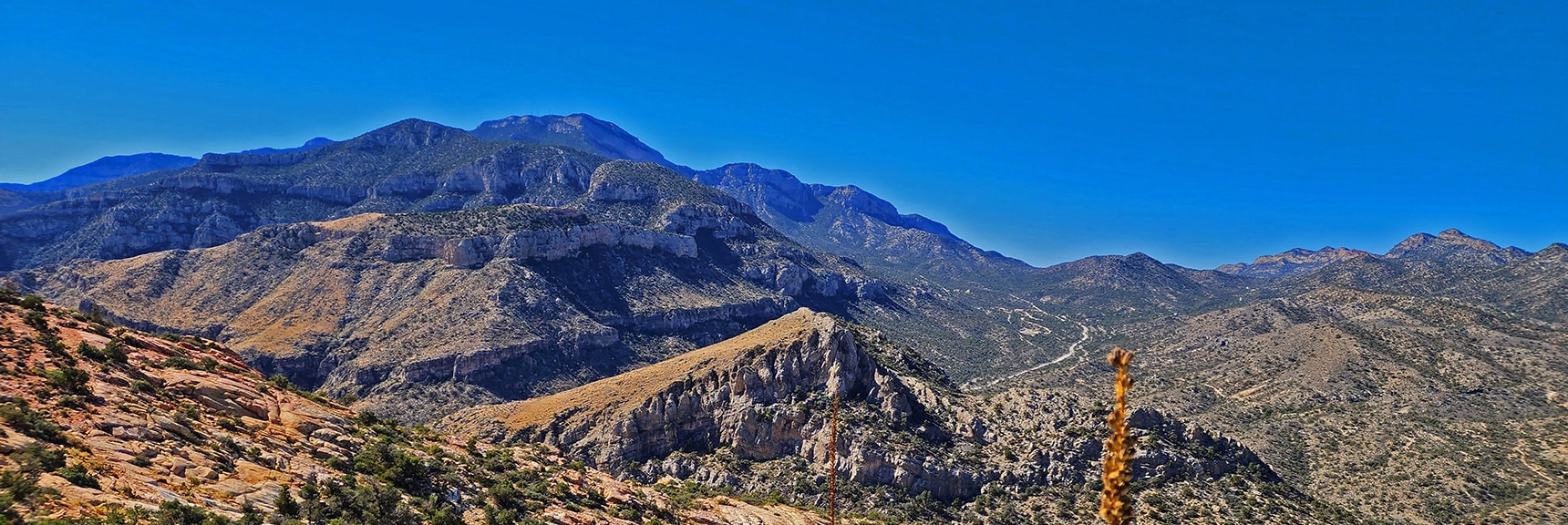 "South of South Peak" with Potosi Mountain Background. | Hollow Rock Peak | Rainbow Mountain Wilderness, Nevada