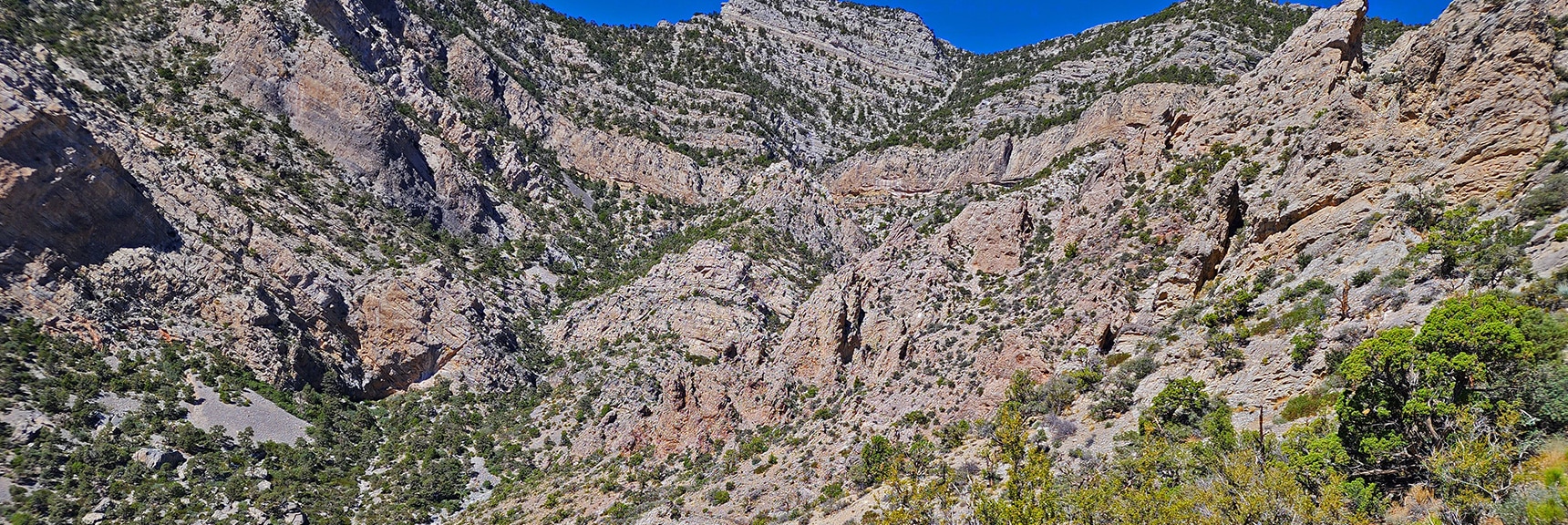 If You Can Weave Through the Cliffs, It's On Toward the Left. Must Get a Closer Look | Kyle Canyon Grand Crossing | Southern Half | Red Rock Canyon National Conservation Area, Nevada