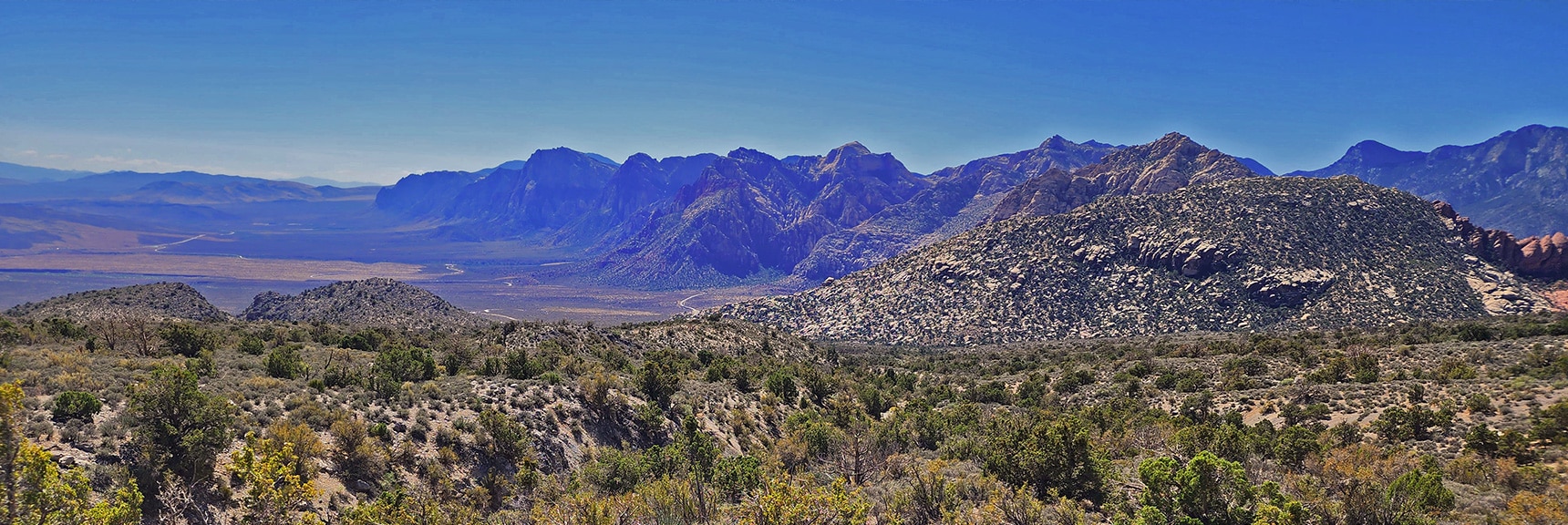 Approaching White Rock Mountain. Trailhead at Lower Left Tip | Kyle Canyon Grand Crossing | Southern Half | Red Rock Canyon National Conservation Area, Nevada