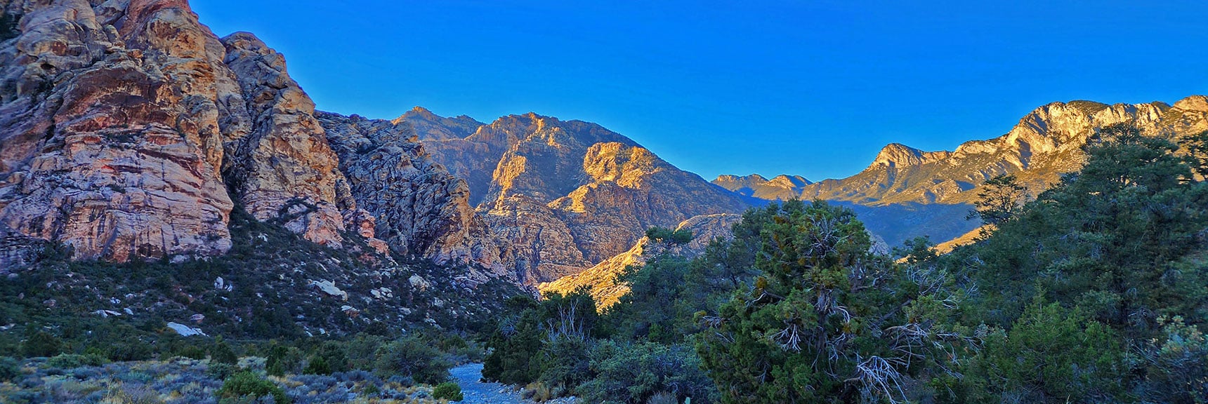 View Back Toward Rainbow Mountains (Left), Keystone Thrust (Right) | Keystone Thrust West Summit Above White Rock Mountain | La Madre Mountains Wilderness, Nevada
