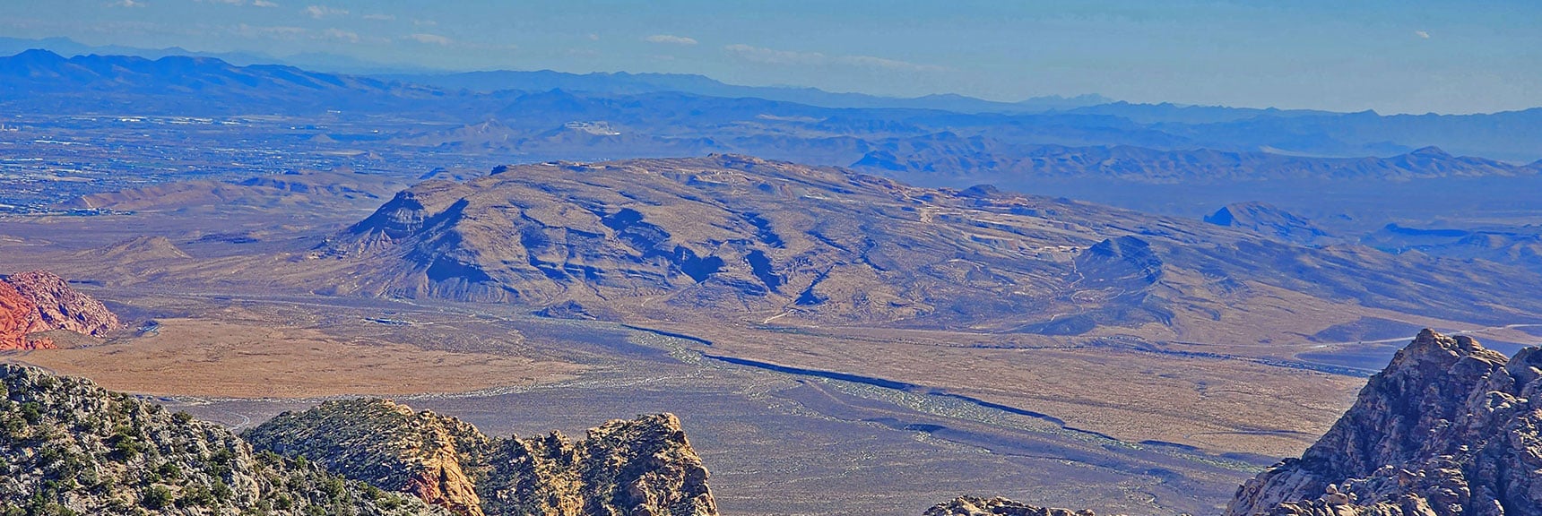 Blue Diamond Mountain from Keystone Thrust Summit | Keystone Thrust West Summit Above White Rock Mountain | La Madre Mountains Wilderness, Nevada