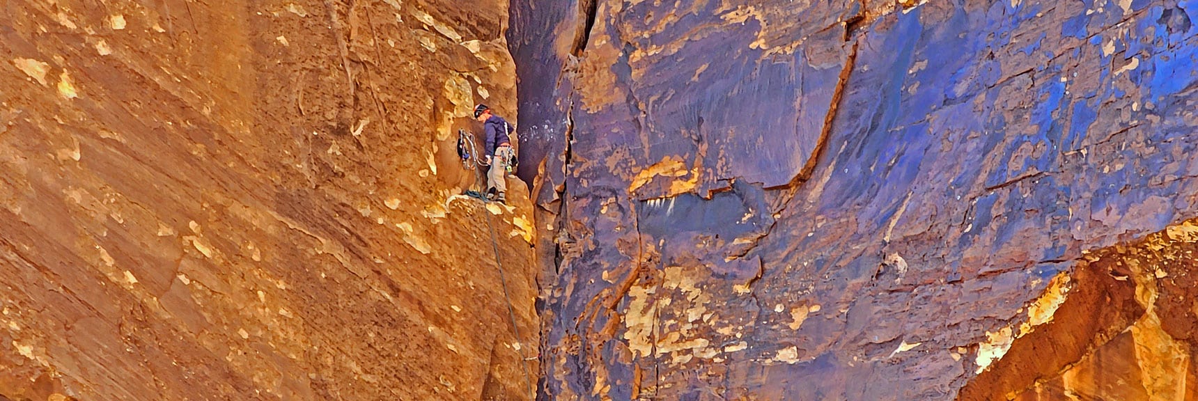 Lead Climber Must Free Climb to Set Ropes and Anchors for the Others. | Rock Climber Observations | Pine Creek Canyon | Rainbow Mountain Wilderness, Nevada