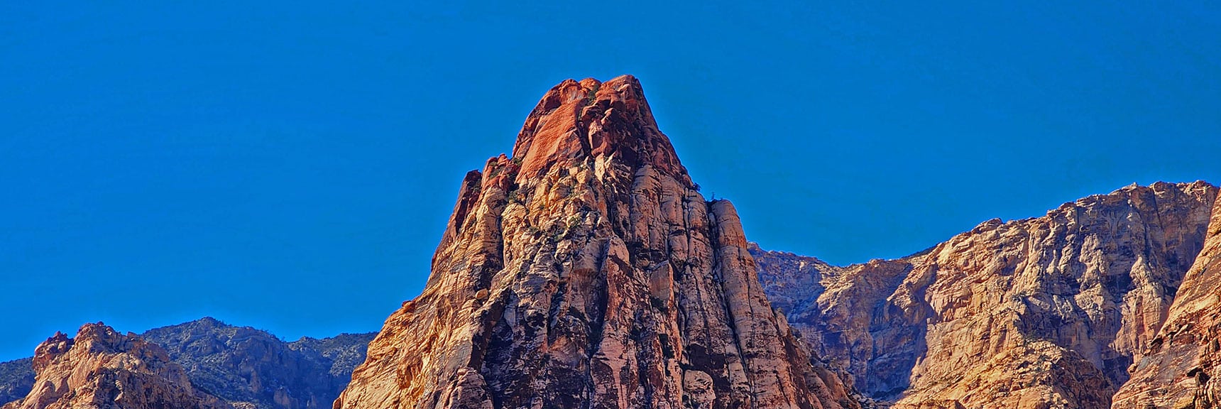 Final Close-up View of Mescalito Pyramid's Summit with Upper Crest Ridgeline as Backdrop. | Rock Climber Observations | Pine Creek Canyon | Rainbow Mountain Wilderness, Nevada