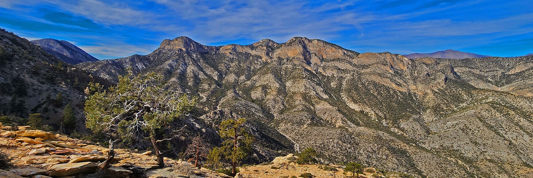 View Across the Rocky Gap Canyon to the Keystone Thrust Cliffs | North Upper Crest Ridgeline | Rainbow Mountain Wilderness, Nevada