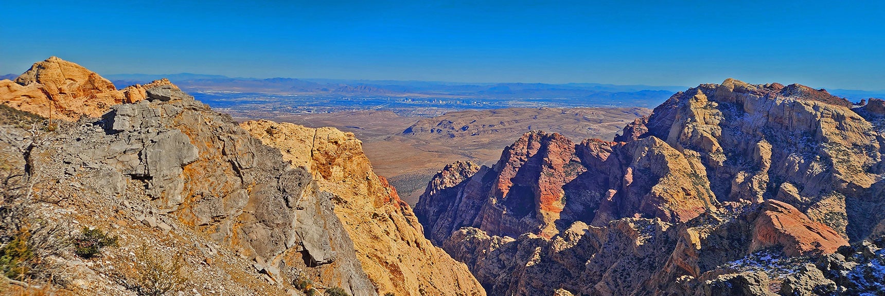 Blue Diamond Mt and Las Vegas Valley Distant. Rainbow Mt Foreground. Upper Pine Creek Canyon. | Mid Upper Crest Ridgeline | Rainbow Mountain Wilderness, Nevada