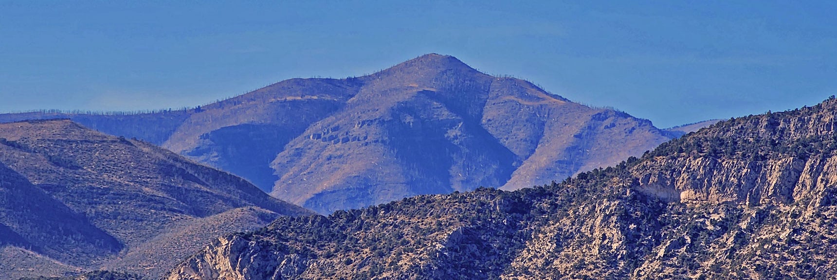 Closer View of Griffith Peak. Sexton Ridge to Left Below Peak. | Turtlehead Peak | Red Rock Canyon National Conservation Area, Nevada