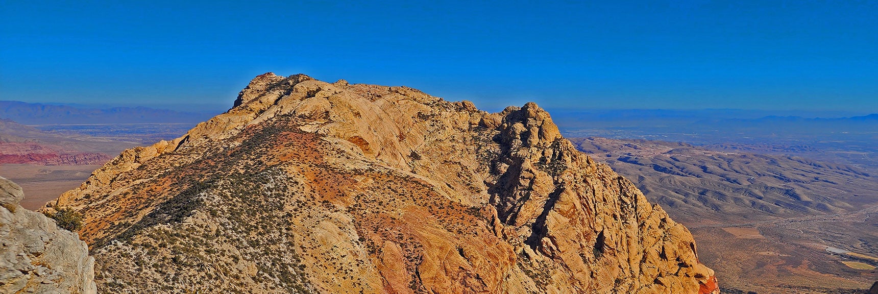 First View of Mt. Wilson from Ridgeline. Only 200ft Lower Than Summit. | Rainbow Mountains Mid Upper Crest Ridgeline from Lovell Canyon, Nevada