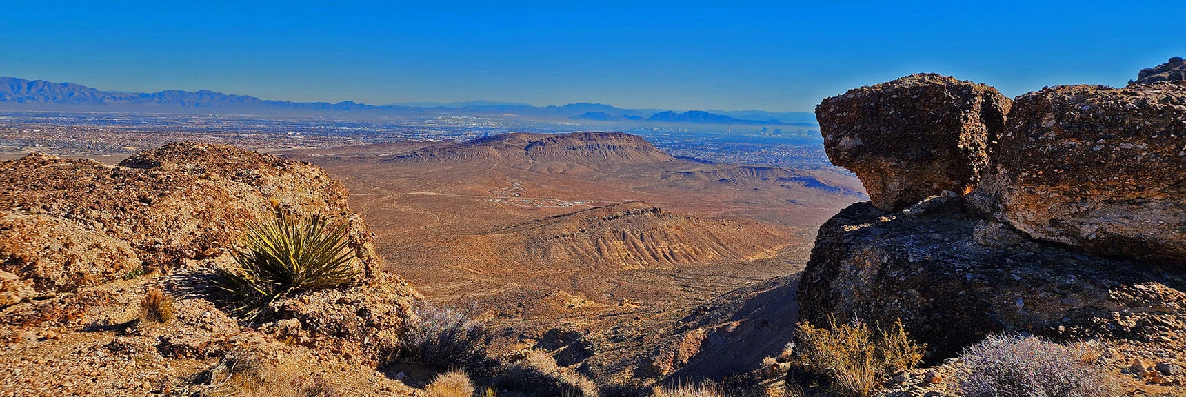 View East to Red Rock Campground, Las Vegas Valley and Beyond | Eastern Outer Circuit | Blue Diamond Hill | Red Rock Canyon, Nevada