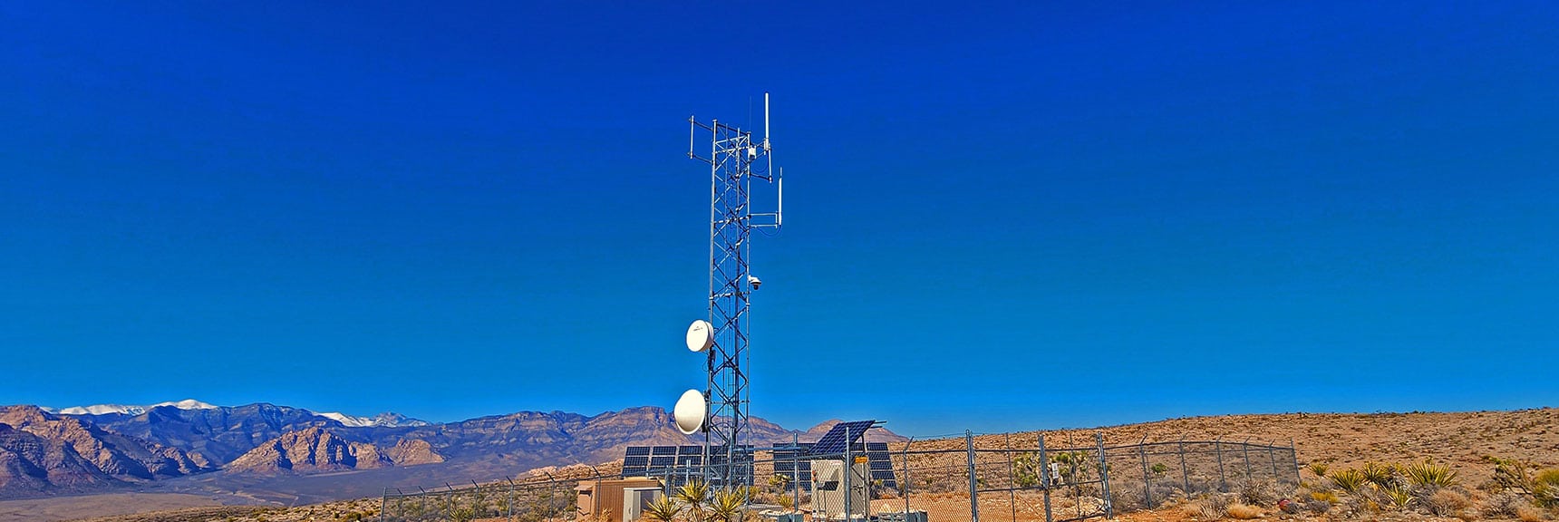 Lower Radio Tower Marks Split to Bone Shaker Trail | Eastern Outer Circuit | Blue Diamond Hill | Red Rock Canyon, Nevada
