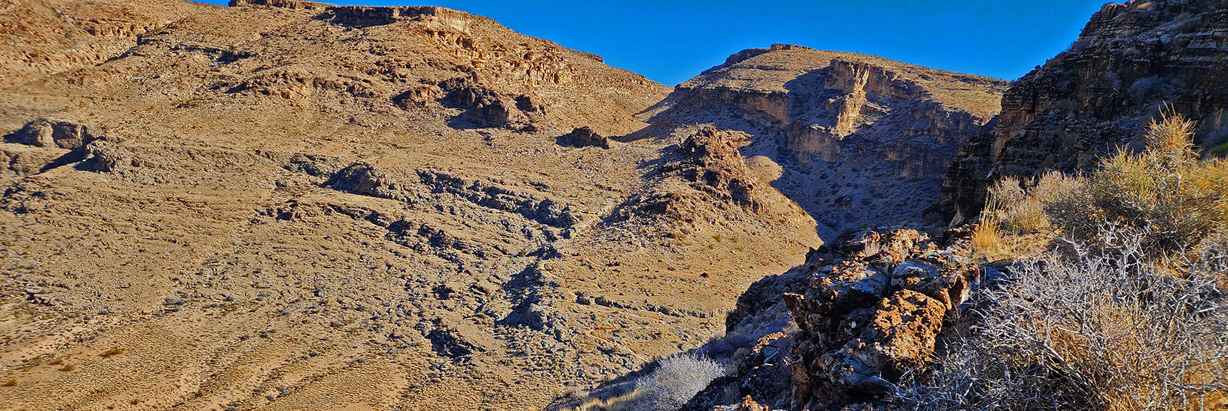 View Up Skull Canyon from Near Base of Bone Shaker Trail | Eastern Outer Circuit | Blue Diamond Hill | Red Rock Canyon, Nevada