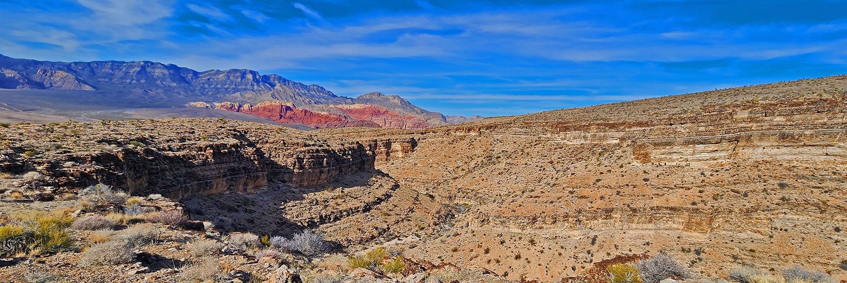 2nd Finger Ridge View Down Cowboy Canyon. Bone Shaker Ridge Across. | Western Trails and Ridges | Blue Diamond Hill | Red Rock Canyon, Nevada