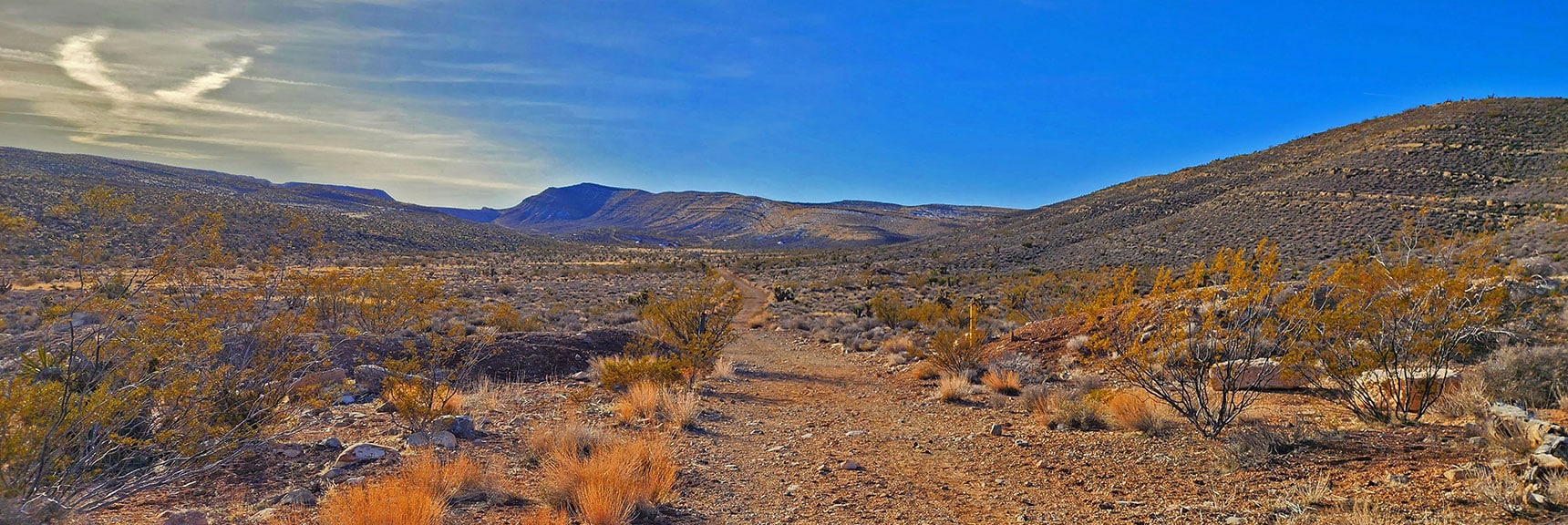 View South. Ridgeline on the Right is West of Blue Diamond Hill | Western Outer Circuit | Blue Diamond Hill | Red Rock Canyon, Nevada