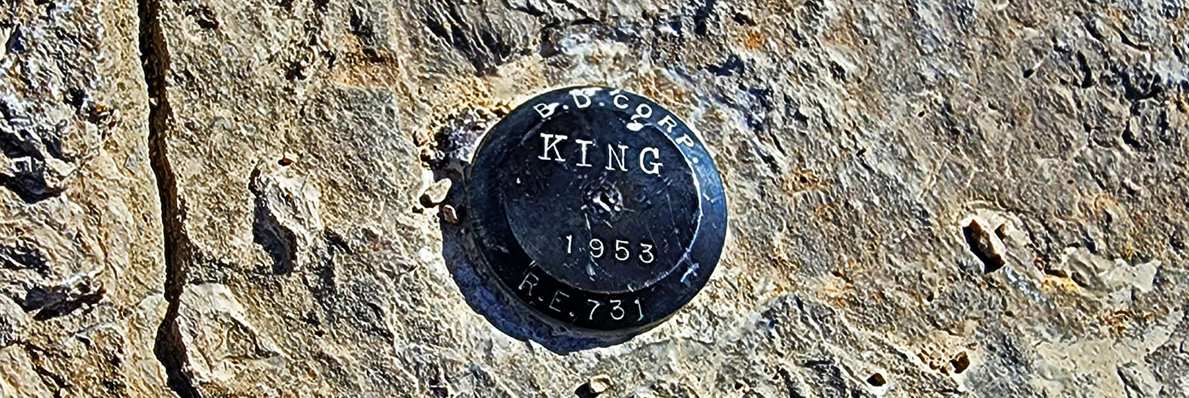 Marker Placed on Ridgeline's South High Point Back in 1953. | Western Outer Circuit | Blue Diamond Hill | Red Rock Canyon, Nevada