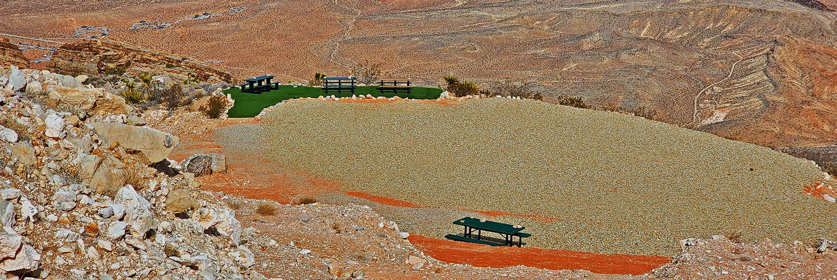 Helipad and Picnic Area Below Windsock | Western Outer Circuit | Blue Diamond Hill | Red Rock Canyon, Nevada