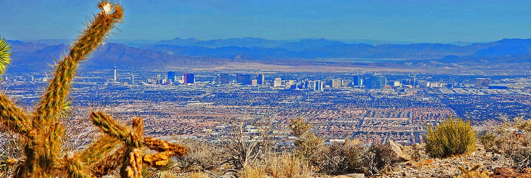 Vegas Strip and Beyond from Windsock | Western Outer Circuit | Blue Diamond Hill | Red Rock Canyon, Nevada