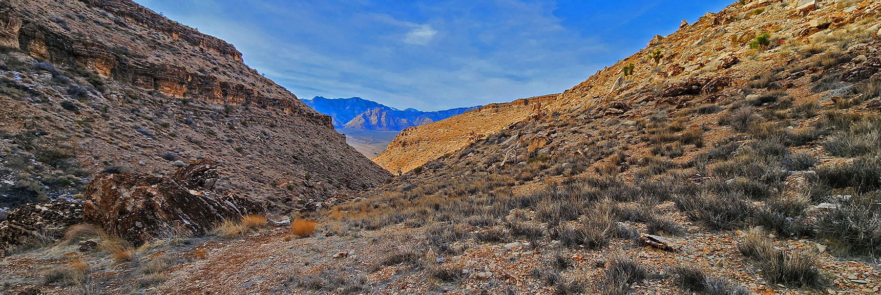 Continuing Descent Between Cliffs of Skull Canyon | Western Outer Circuit | Blue Diamond Hill | Red Rock Canyon, Nevada