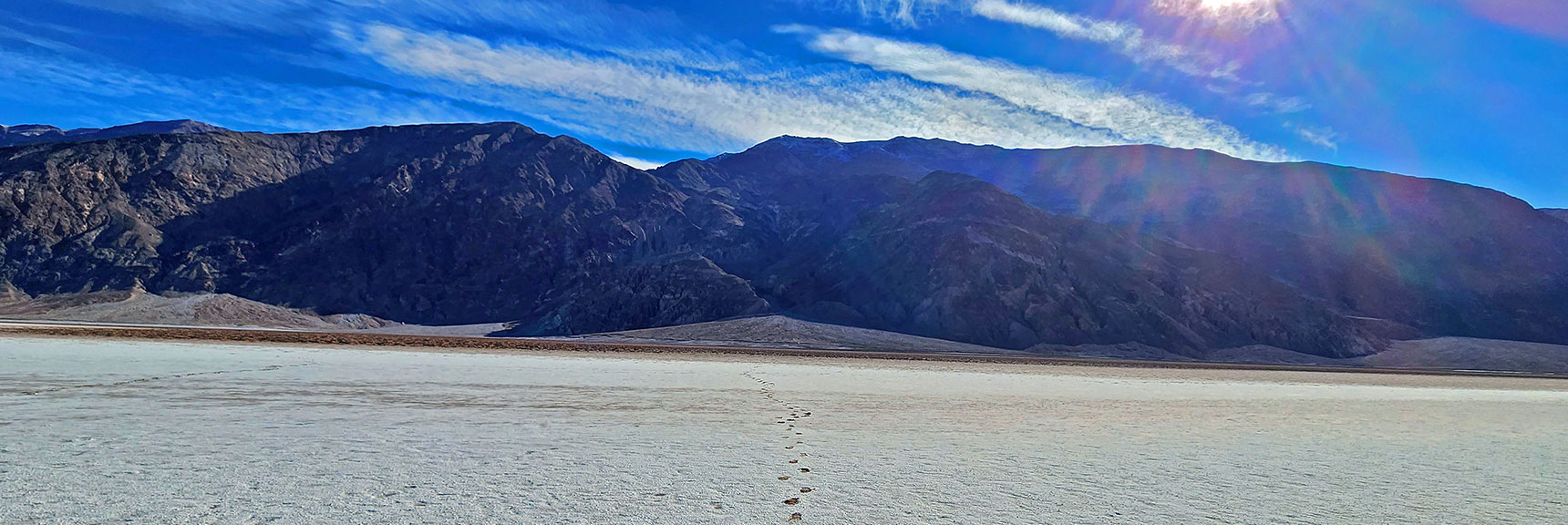 Footsteps Mark Direction Toward Dante's View on Rim of Black Mountains. | Death Valley Crossing | Death Valley National Park, California | David Smith | LasVegasAreaTrails.com