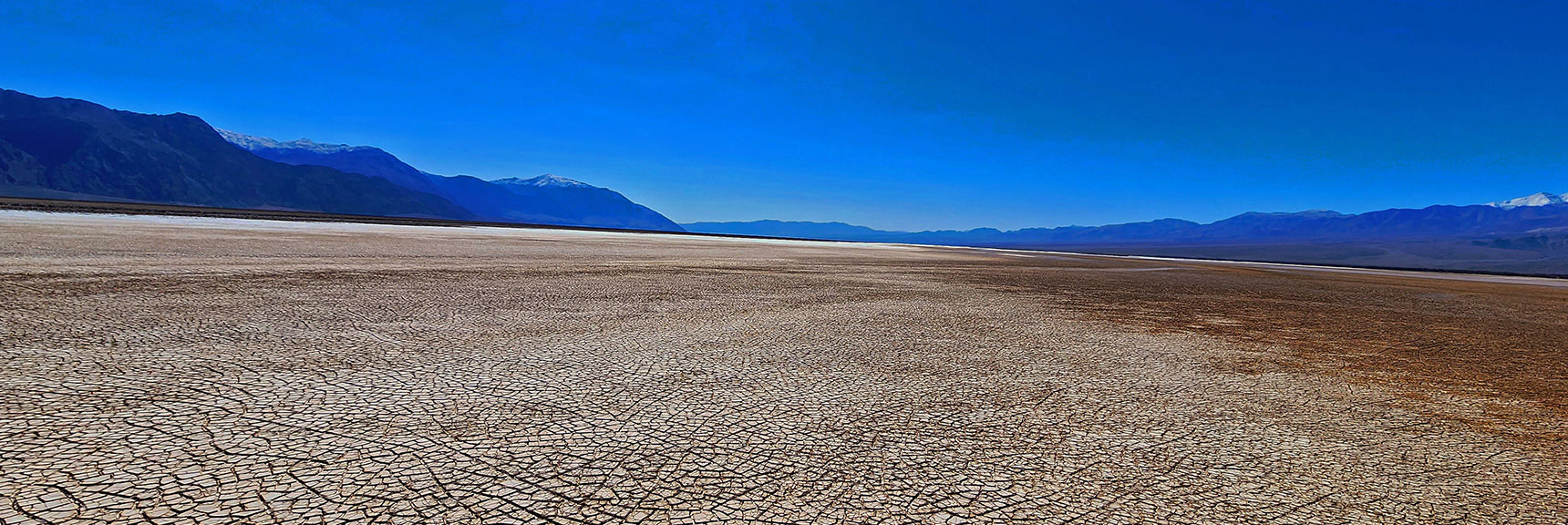 View South from Mid Valley. Darker Soil on Right is Deep Deep Mud | Death Valley Crossing | Death Valley National Park, California | David Smith | LasVegasAreaTrails.com