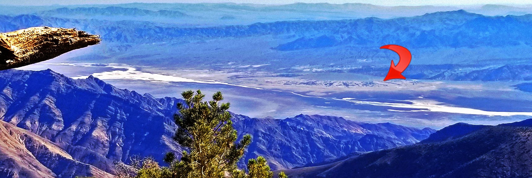 The Mesquite Grove is Visible from Wildrose Peak Across Death Valley | Mesquite Grove | Death Valley, California | David Smith | Las Vegas Area Trails