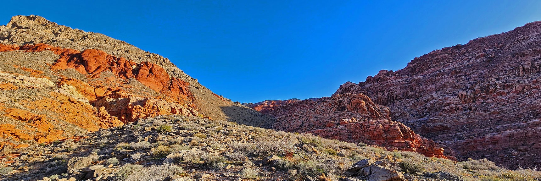 View Up Ash Canyon Through Its Lower Opening | Ash Canyon to Calico Tanks | Calico Basin and Red Rock Canyon, Nevada | David Smith | Las Vegas Area Trails