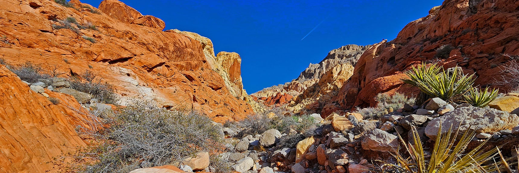 Angle to the Right Side Above the Canyon Base to Navigate Ash Canyon | Ash Canyon to Calico Tanks | Calico Basin and Red Rock Canyon, Nevada | David Smith | Las Vegas Area Trails
