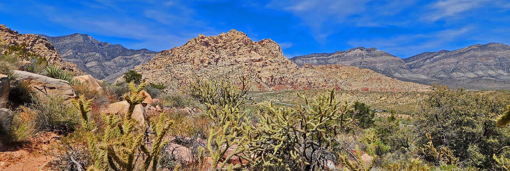 View Back to White Rock Mountain While Returning South on Dales Trail | Dales Trail | Red Rock Canyon National Conservation Area, Nevada | David Smith | LasVegasAreaTrails.com