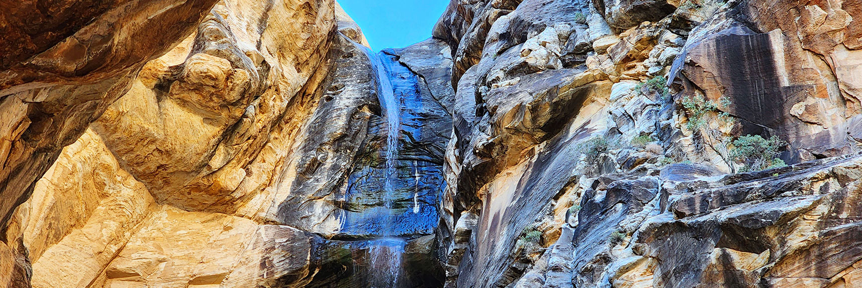 Waterfall at the Upper End of the Route Through Ice Box Canyon | Ice Box Canyon | Red Rock Canyon NCA, Nevada | Las Vegas Area Trails | David Smith