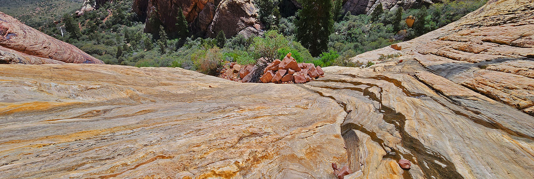 This is What I Mean! No Room for Error! Will Return with Rock Climbing Shoes! | Juniper Canyon | Red Rock Canyon National Conservation Area, Nevada | David Smith | LasVegasAreaTrails.com